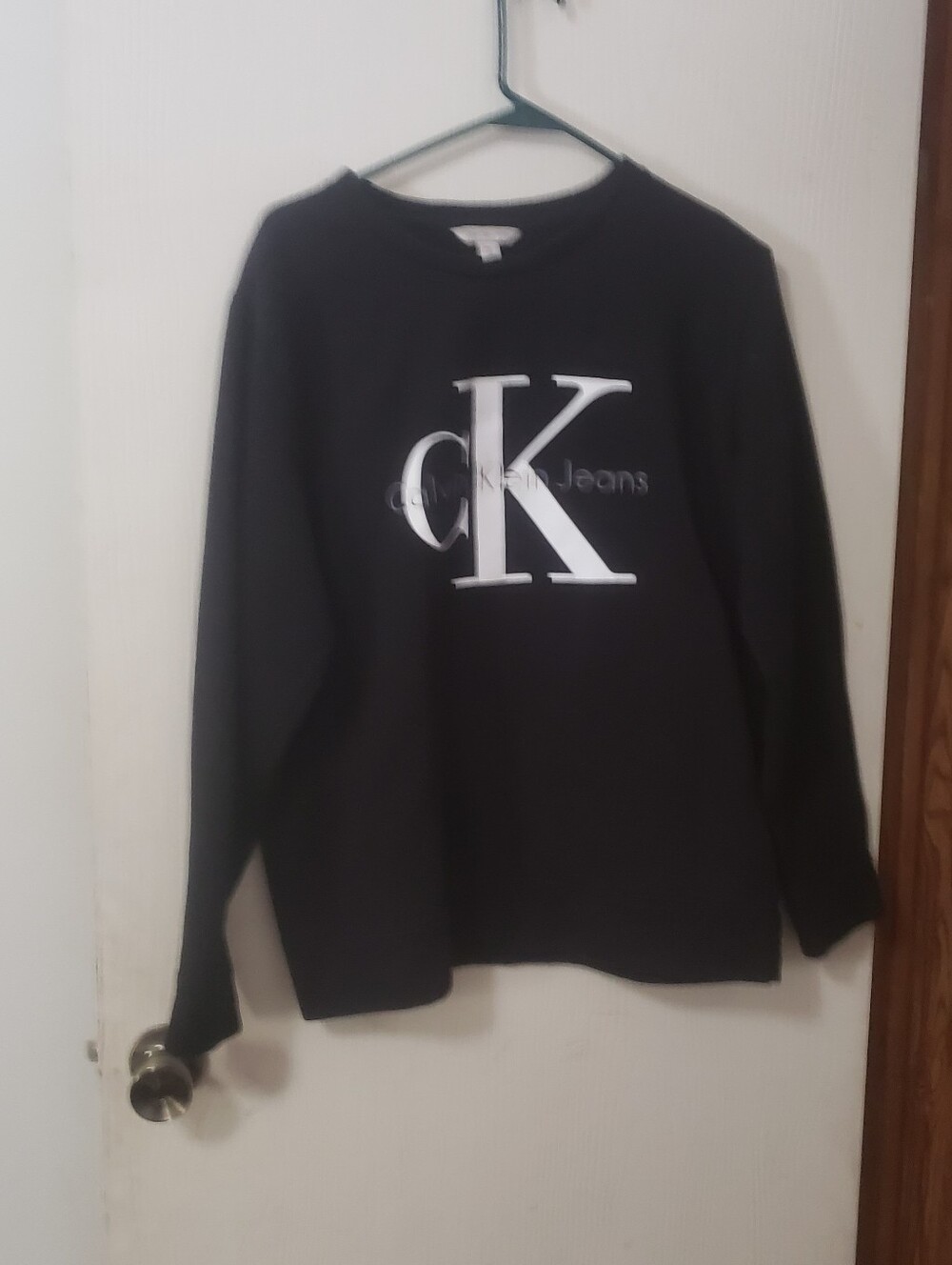 Calvin Klein Jeans Black Sweatshirt with White CK Logo